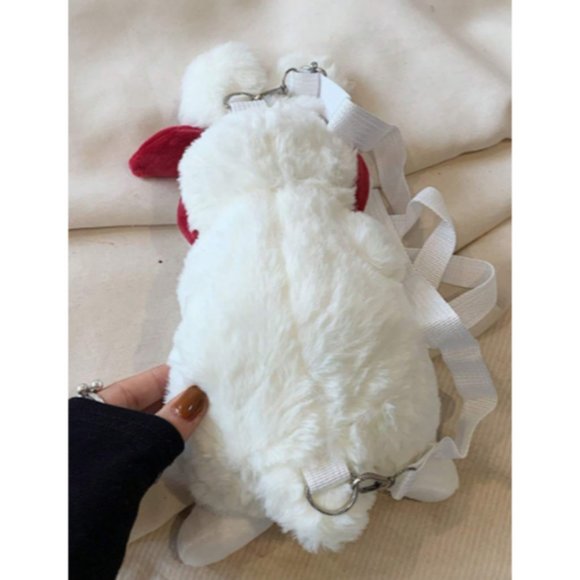 Plush White Bunny Rabbit Crossbody Purse Handbag - Picture 5 of 6